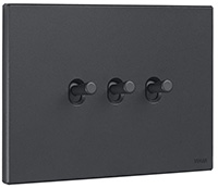 Тумблерный выключатель Eikon EXE Vintage, цвет: шлифованный никель, цвет: серый антрацит